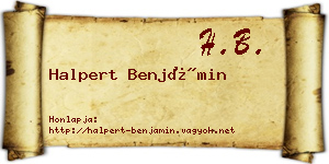 Halpert Benjámin névjegykártya